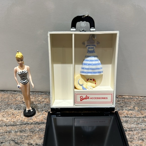 Hallmark 1999 Barbie Travel Case and Barbie Ornament - set of 2 ornaments NIB - Picture 4 of 9